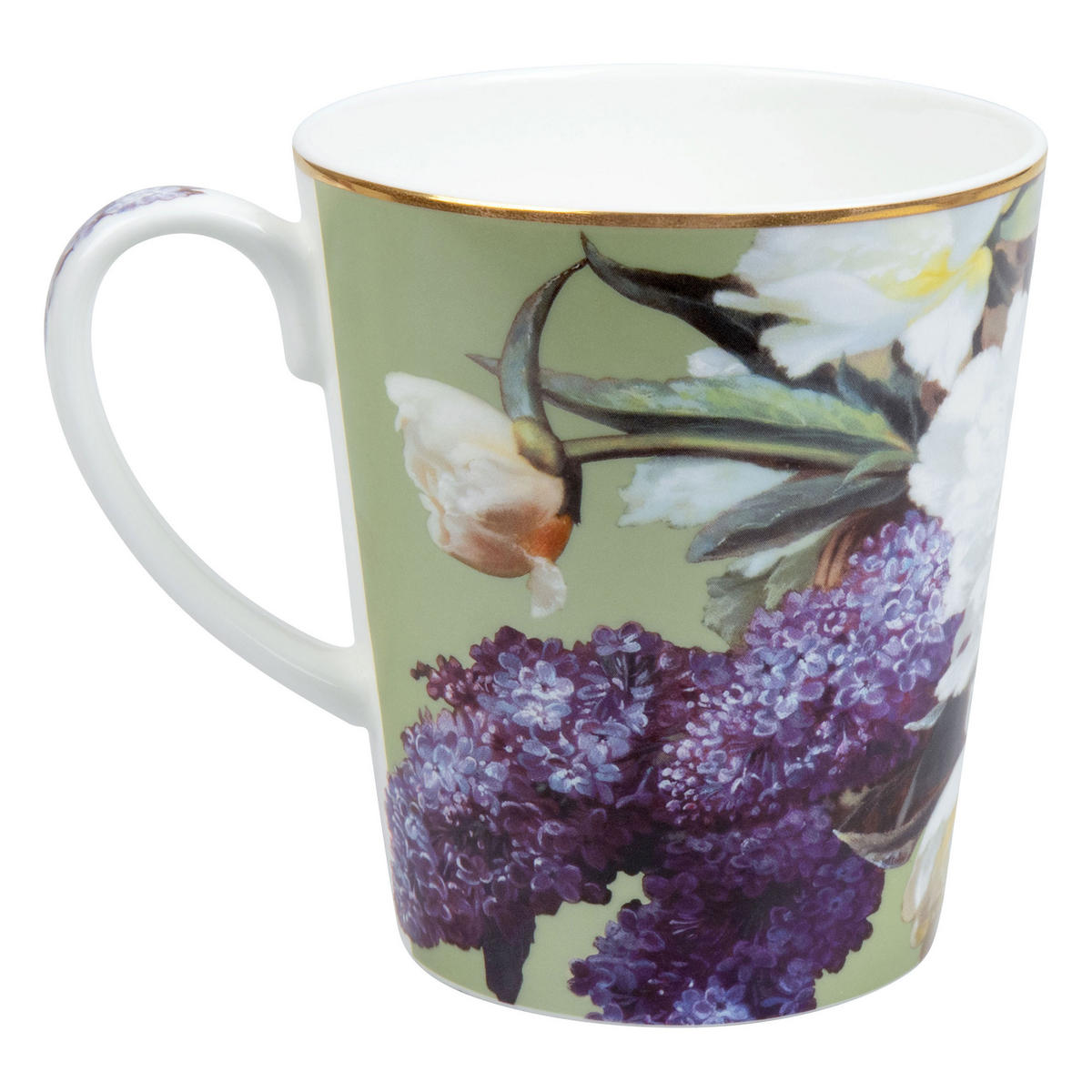 KAFFEEBECHER Wunderbar Flourish - Lilac, mit Geschenkbox - Naturfarben, Keramik (0.6L) - Könitz