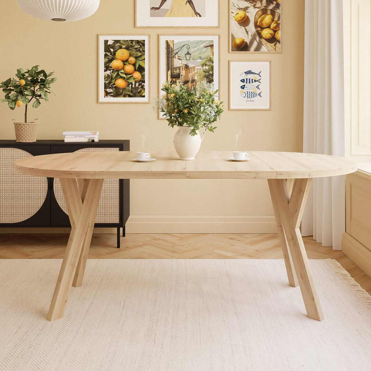 AUSZIEHTISCH YARA 100-180/76,5 cm Scandic-Buche - Buchefarben, Holzwerkstoff (100/100/76.5cm) - Idohome