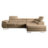ECKSOFA Stevil Beige Velours - Beige/Silberfarben, Textil/Metall (275/203cm) - Selsey