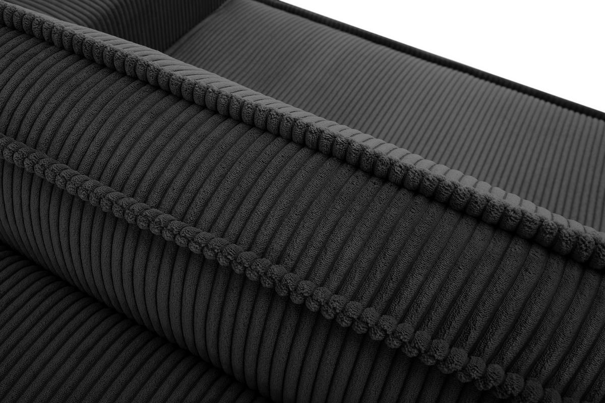 SCHLAFSOFA NAPI in Pet Friendly Cord-Stoff, dunkelgrau - Dunkelgrau/Schwarz, Textil (228/89/101cm) - KONSIMO®