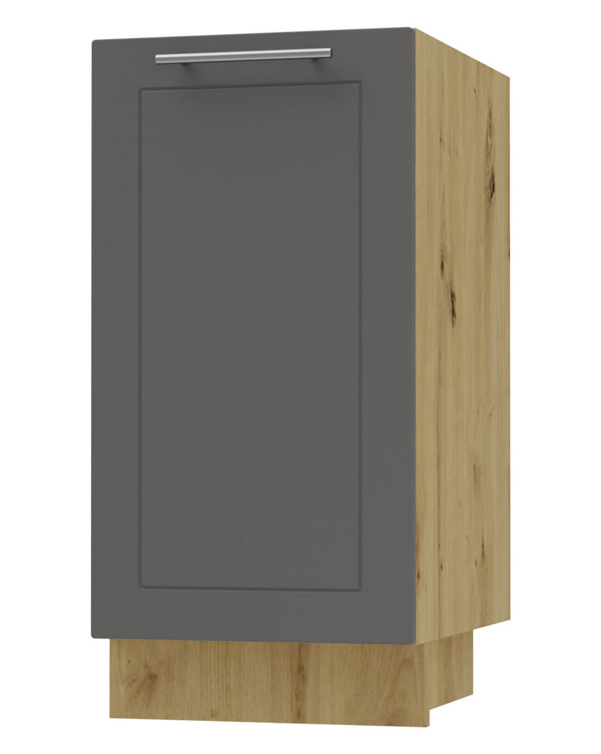 KÜCHENUNTERSCHRANK Kvantum D1D/40 Graphit Matt / Eiche Artisan Matt 40 / 50 / 82cm - Graphitfarben/Eiche Artisan, Holz/Holzwerkstoff (40/82/50cm) - Feldmann-Wohnen