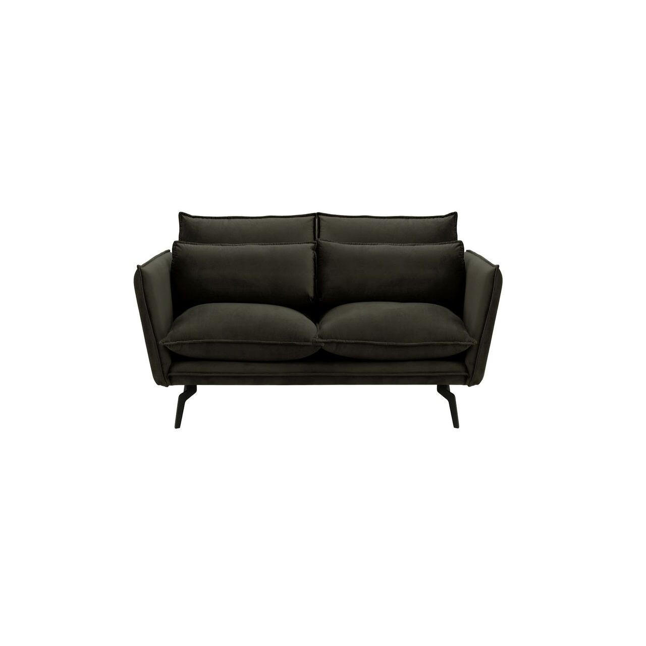 ZWEISITZER-SOFA Layla-Velluto 20 - Schwarz, Holz/Textil (171/95/98cm)