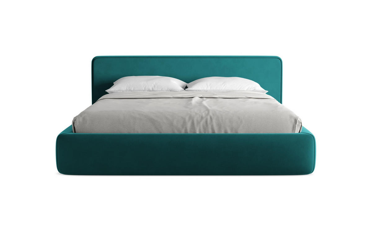 POLSTERBETT mit Bettkasten und Lattenrost 220x225 Blau - Blau/Petrol, Kunststoff/Textil (180/200cm) - Makamii