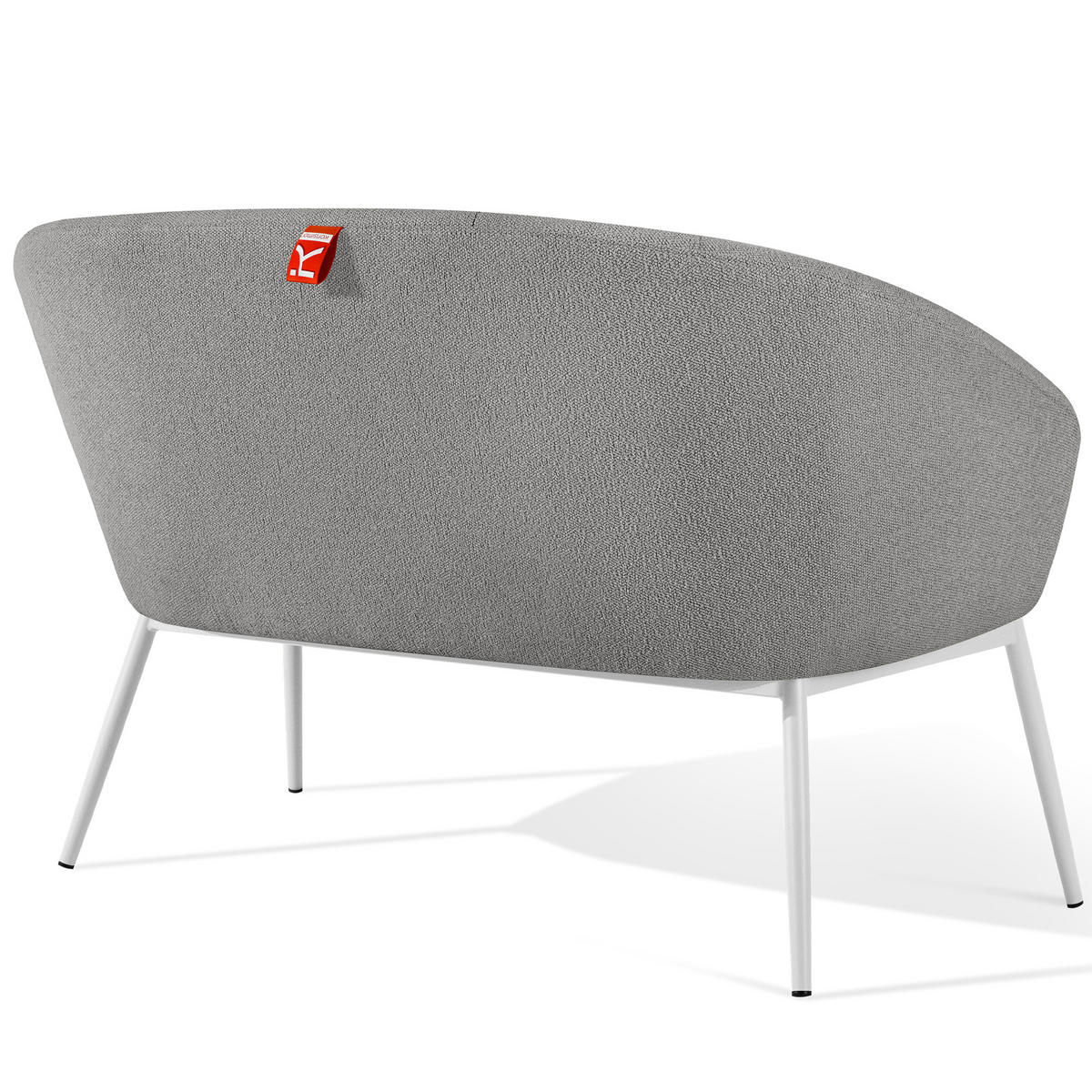 GARTENMÖBELSET SOLIS Gartenlounge-Set, grau/weiß - Grau, Textil/Metall - KONSIMO®