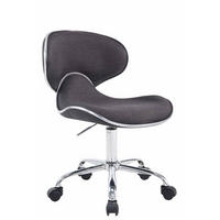 DREHSTUHL Stoff dunkelgrau - Chromfarben/Dunkelgrau, Textil/Metall (47/71/50cm) - CLP