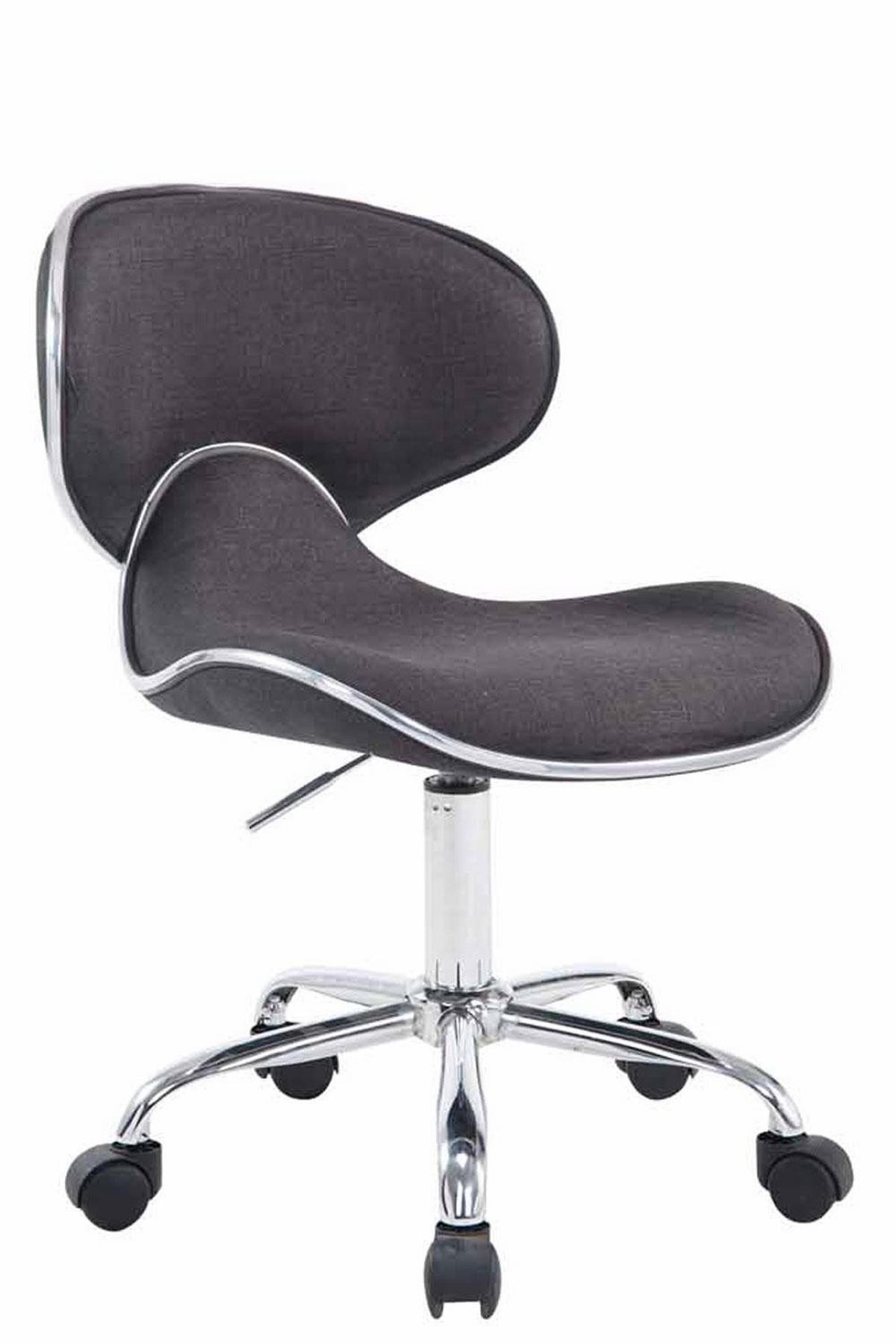 DREHSTUHL Stoff dunkelgrau - Chromfarben/Dunkelgrau, Textil/Metall (47/71/50cm) - CLP