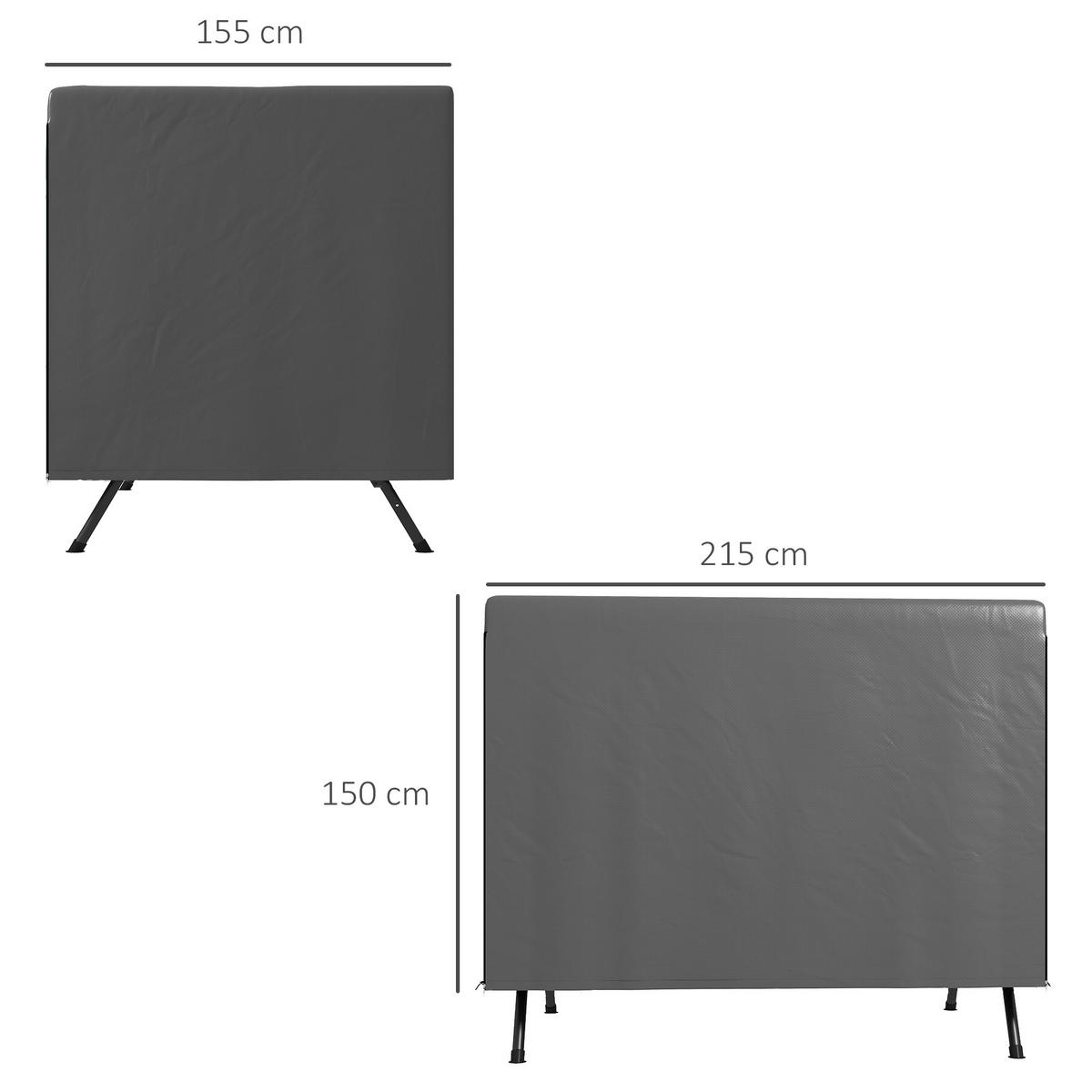 GARTENMÖBELABDECKUNG DE-07049 wetterfest, XL, für Hollywoodschaukel Dunkelgrau - Dunkelgrau, Kunststoff (155/150/215cm) - ComfortXL