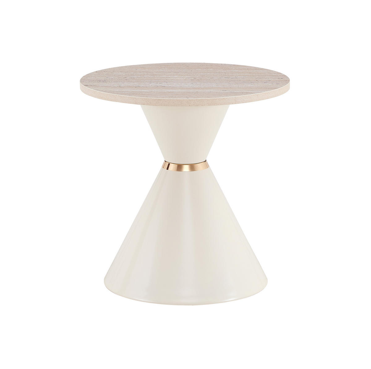 COUCHTISCH-SET aus Metall und Melamin 70x70x42 cm in Holzfarben und Creme, nestbar - Eichefarben, Metall (70/70/42.5cm) - IVMEU