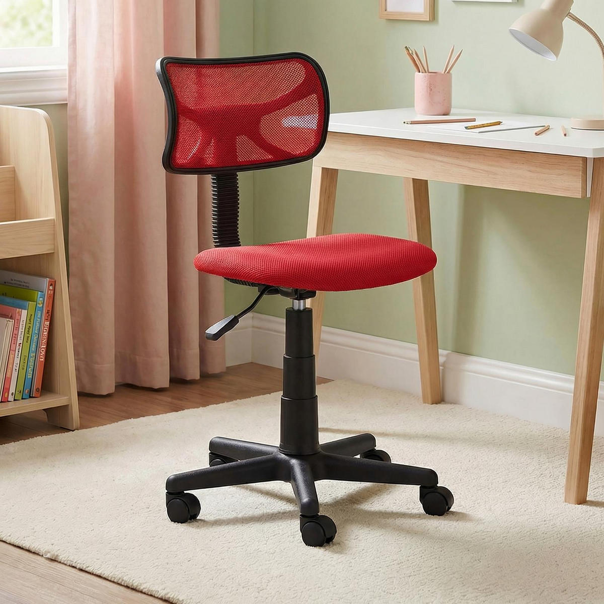 KINDERDREHSTUHL MILAN rot - Rot, Kunststoff/Textil (42/85/48cm) - IDIMEX