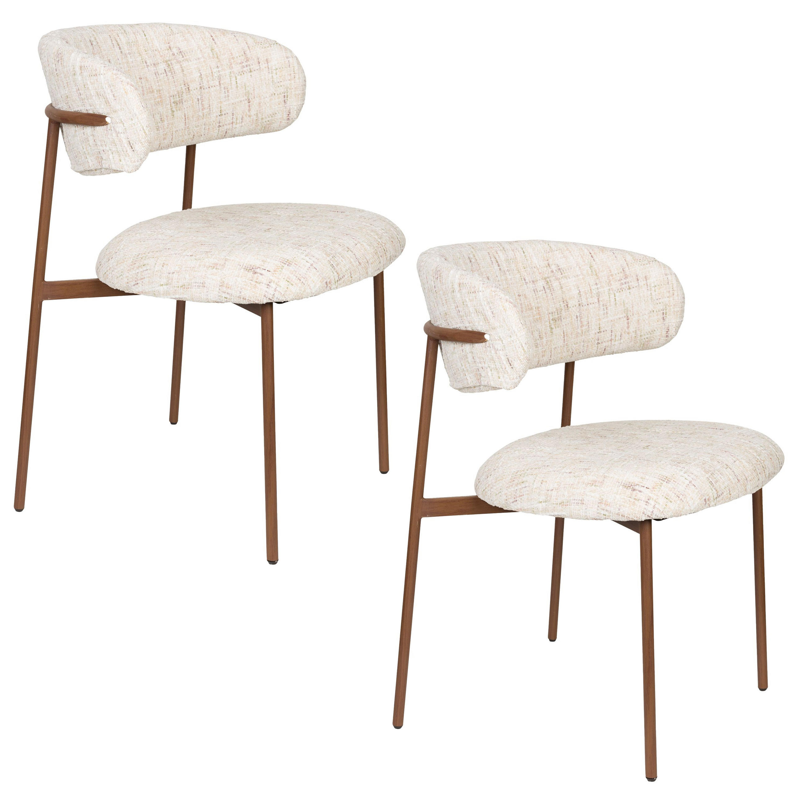 ESSZIMMERSTUHL Claes Creme - 2 er Set - Weiß, Textil (56.5/78.5/57.5cm) - Housecraft Living