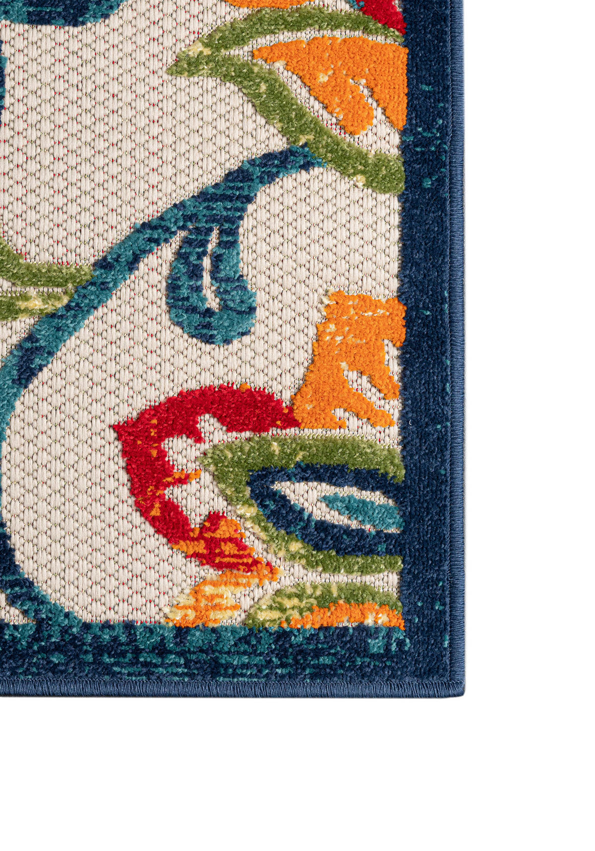 TEPPICH Outdoor Bunte Pflanzlich Kurzflor Rechteckig Moderne - 80x150 cm - Multicolor, Textil (80/150cm) - Mazovia