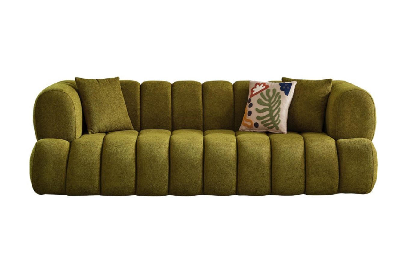 3 Sitzer SOFA Cloudy Samt Grün - Grün, Textil/Metall (250/80/110cm) - Villa Möbel