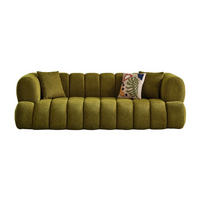 3 Sitzer SOFA Cloudy Samt Grün - Grün, Textil/Metall (250/80/110cm) - Villa Möbel