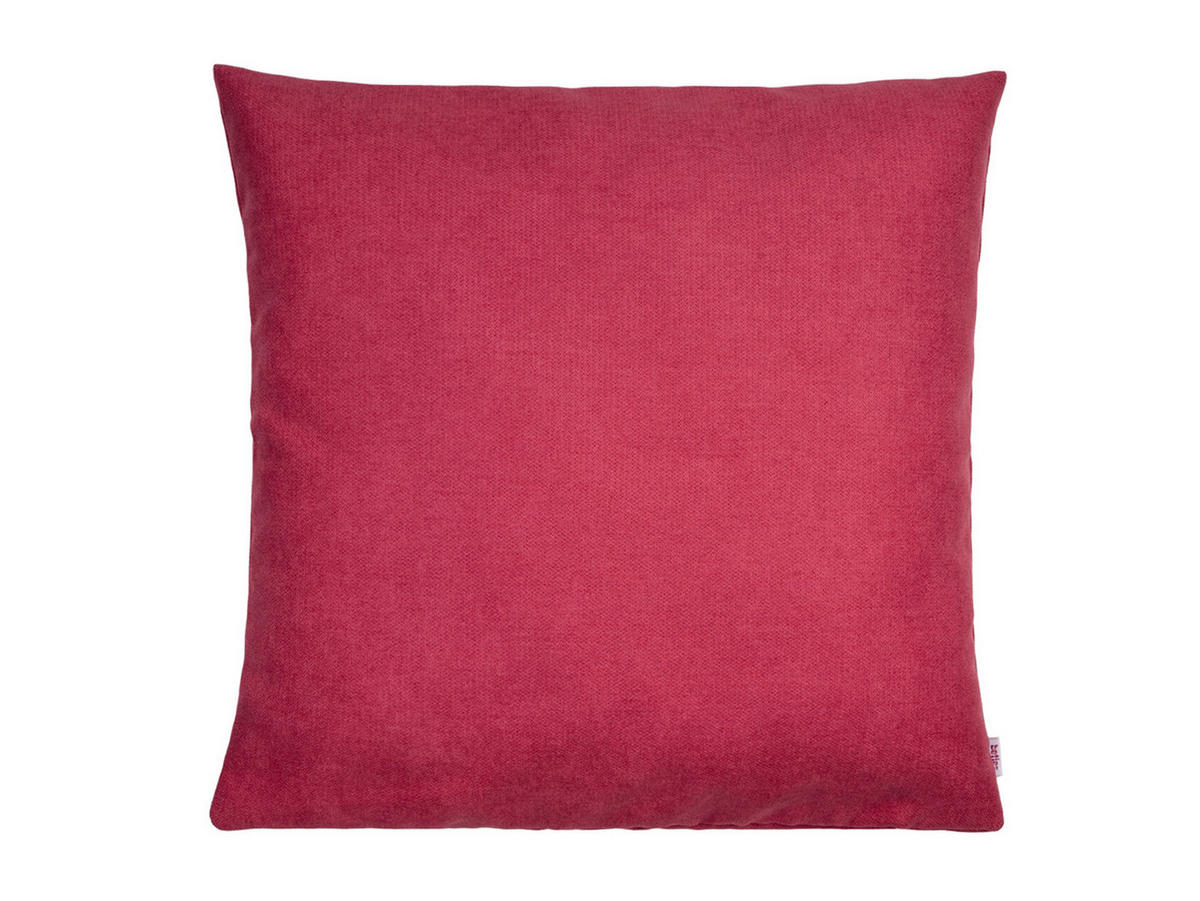 KISSENHÜLLE FarbTon Chenille-Haptik himbeer-rot 50/50 cm - Rot, Textil (50/50cm) - beties Heimtextil