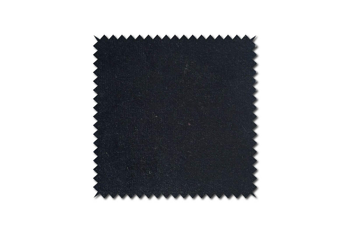HOCKER LOTTE Schwarz Velvet - Schwarz, Textil/Metall (57/44/52cm) - KAWOLA