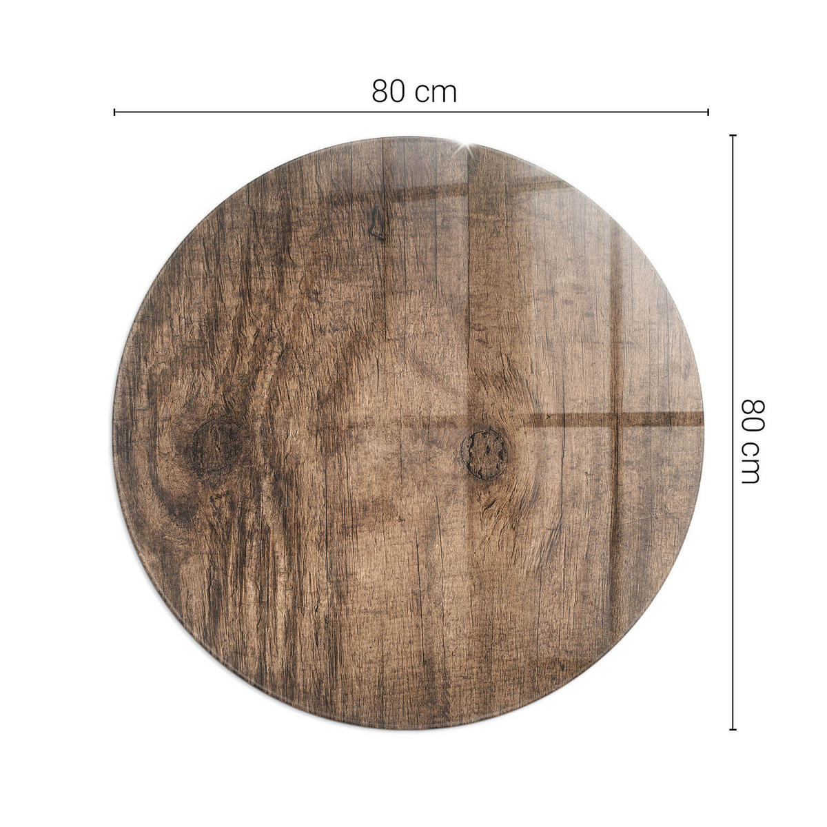 GLASPLATTE für Kamin Ø 80 cm - Braun, Glas (80/80/0.4cm) - TULUP