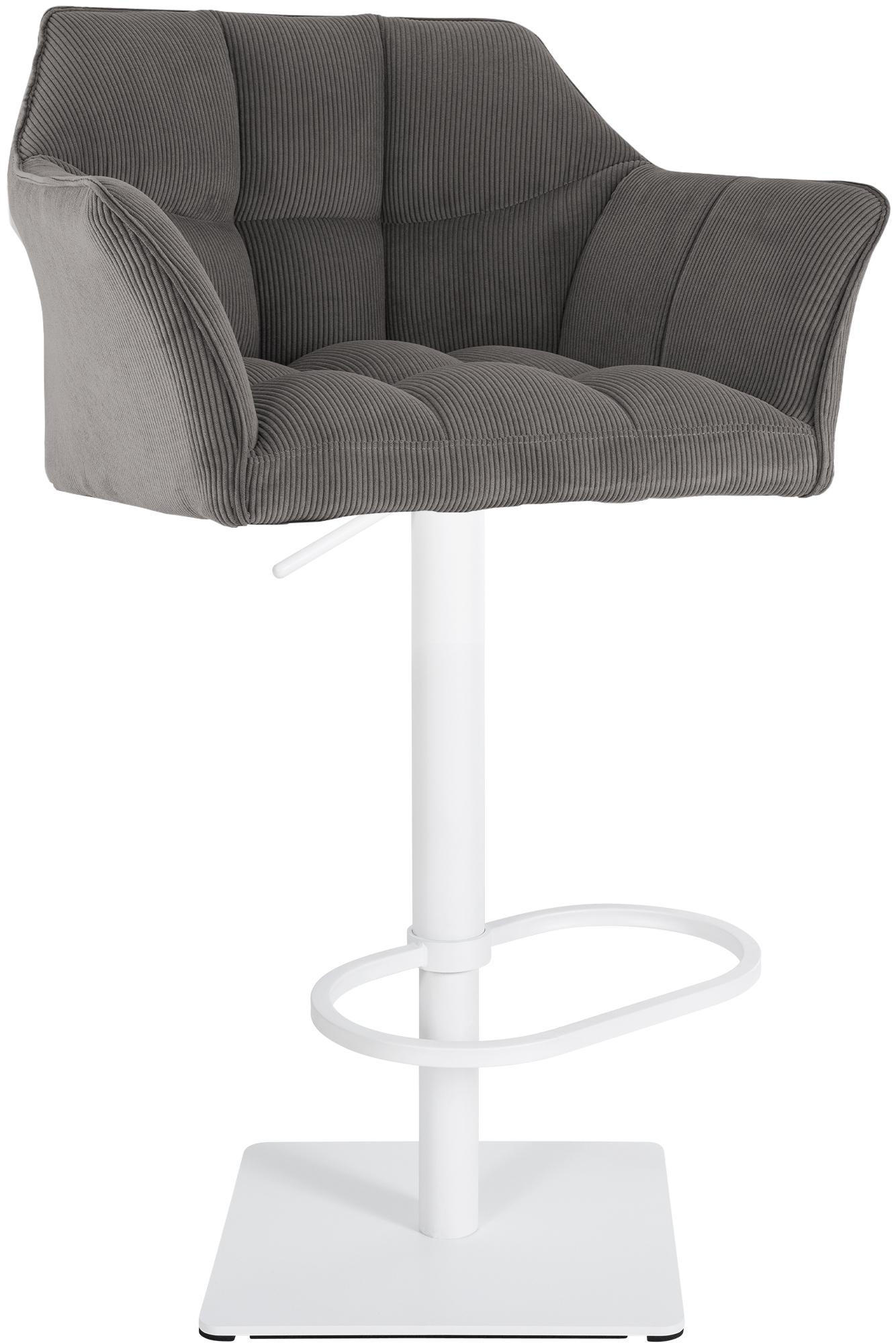 BARHOCKER Cord Taupe - Taupe/Weiß, Textil/Metall (64/88/45cm) - CLP