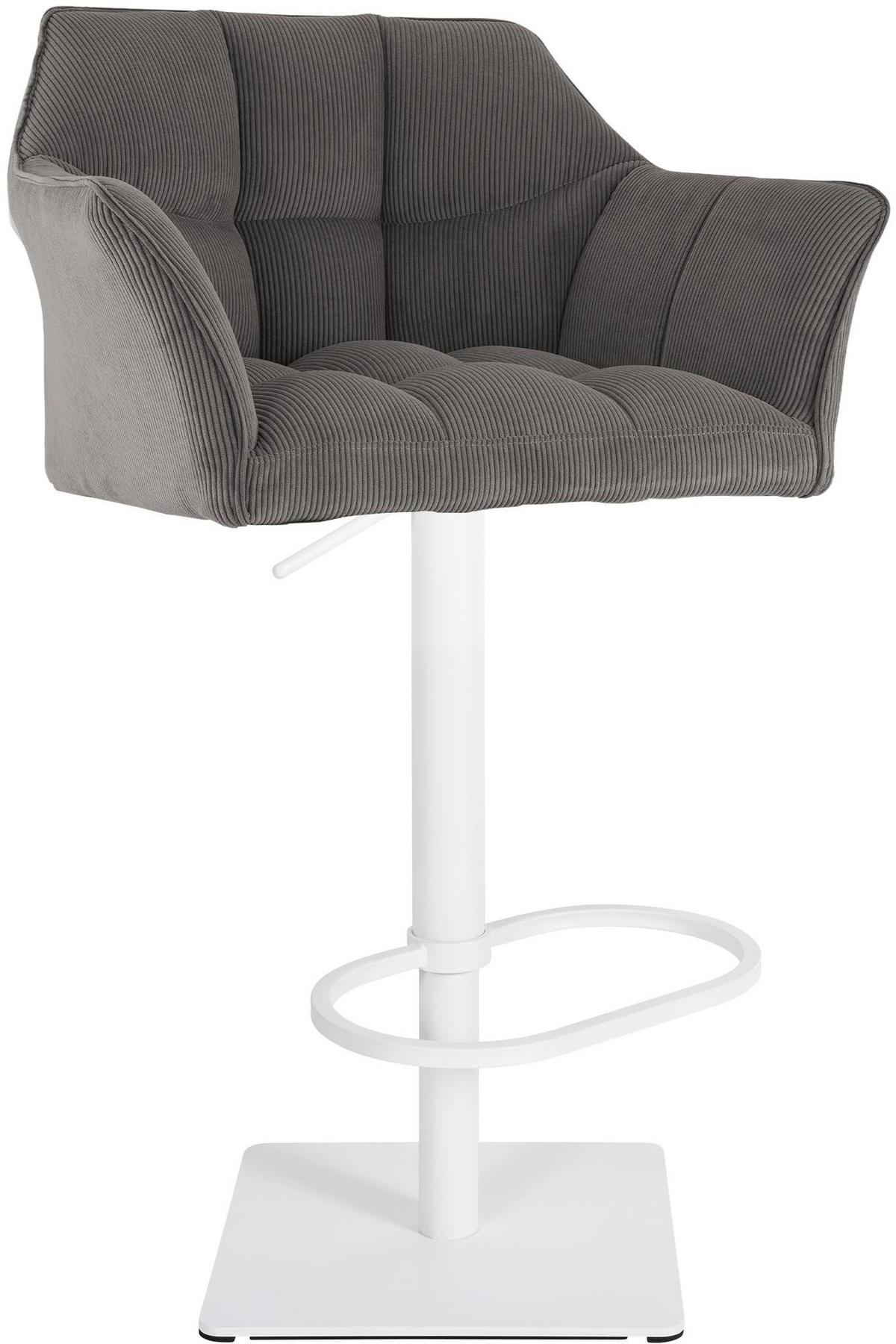 BARHOCKER Cord Taupe - Taupe/Weiß, Textil/Metall (64/88/45cm) - CLP