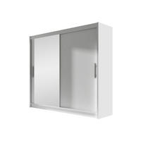 KLEIDERSCHRANK London VI - Silberfarben/Weiß, Holzwerkstoff/Kunststoff (180/215/58cm) - MIRJAN24