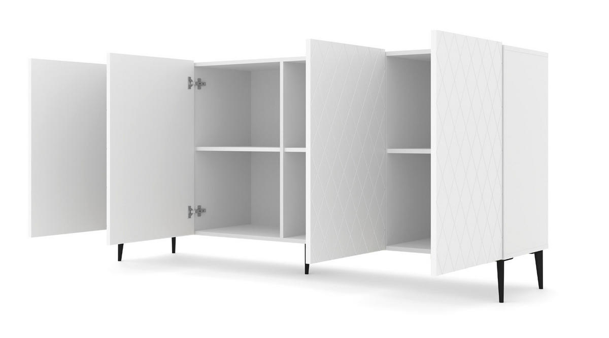 KOMMODE Weiß, Schwarz 193/90/40 - Schwarz/Weiß, Holzwerkstoff (193/90/40cm) - RAUMHIRSCH FURNITURE