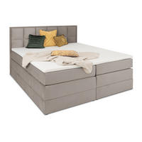 BOXSPRINGBETT Montreal Beige 180/200 cm H2/H3 Samt - Beige, Textil (180/200cm) - wonello