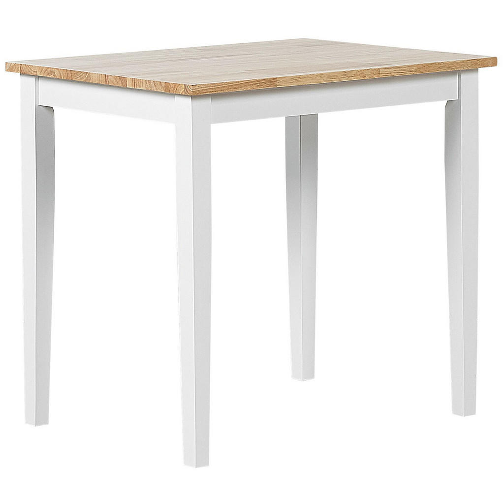 Beliani JÍDELNÍ STŮL Dřevo světle hnědý/bílý 80/80 cm Battersby