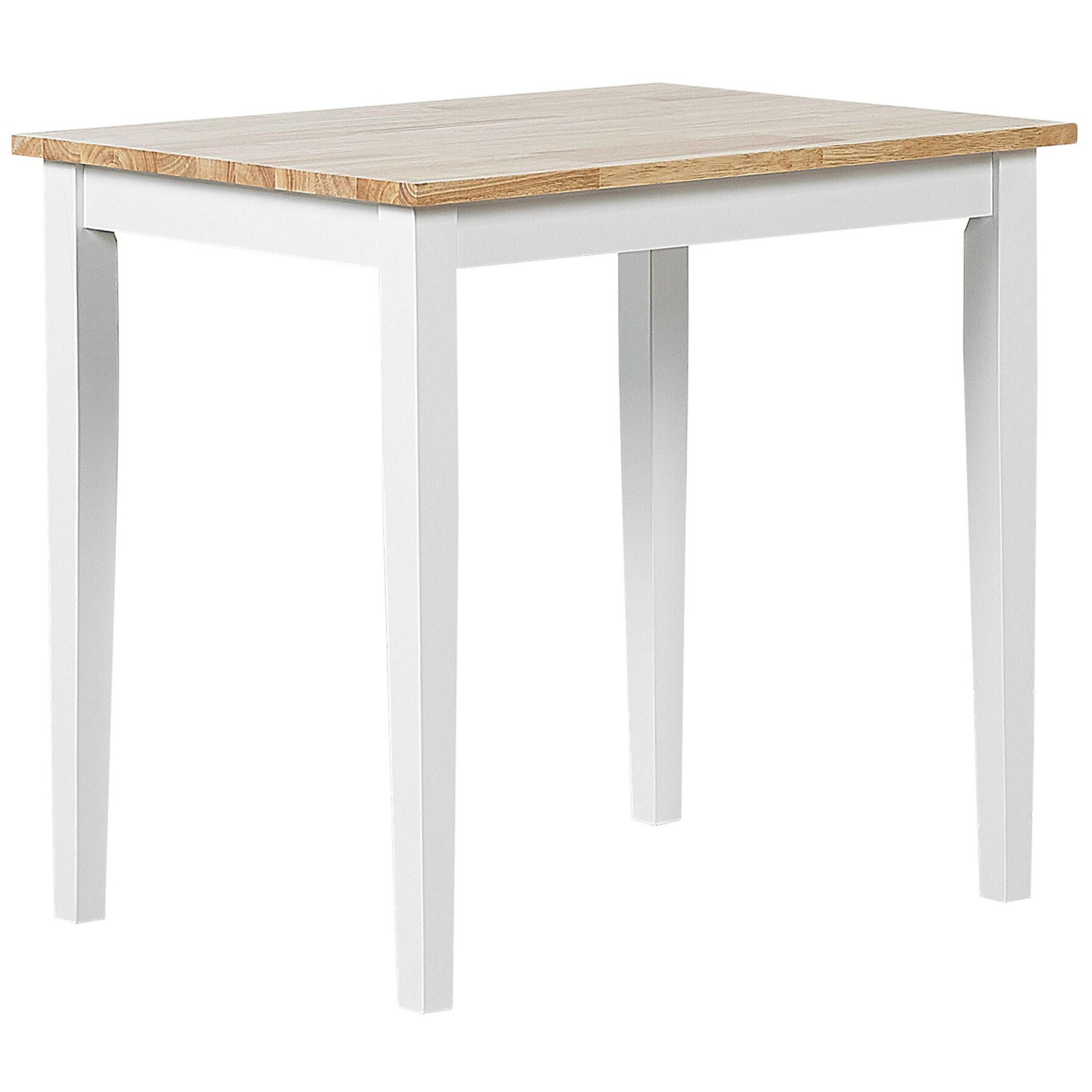 ESSTISCH Holz hellbraun/weiß 80/60 cm Battersby - Hellbraun/Weiß, Holz (80/60/74cm) - Beliani