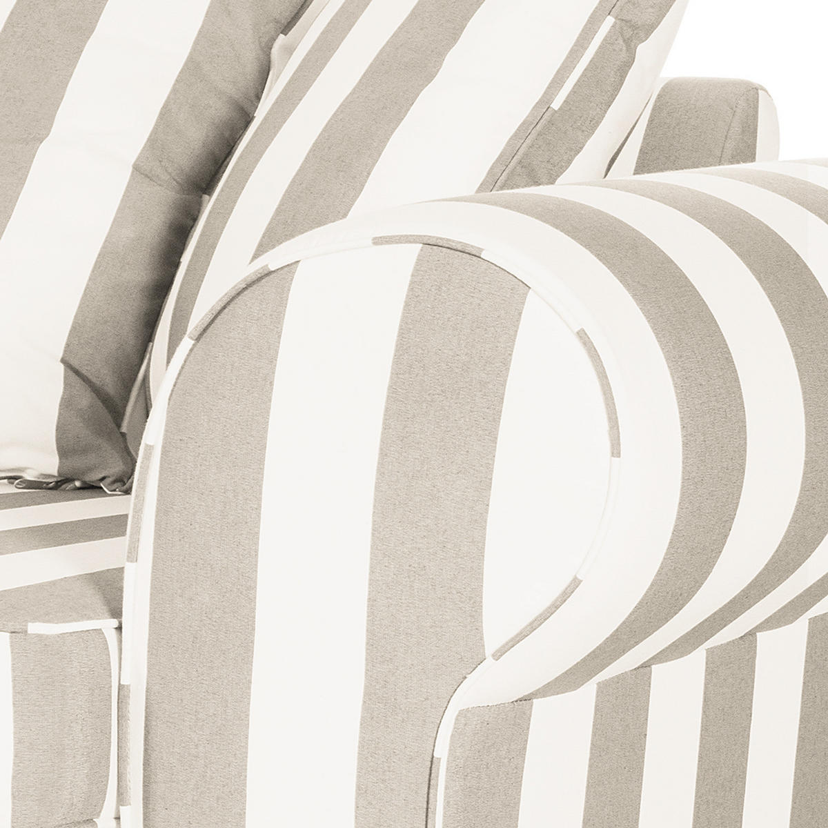 2-SITZER SOFA - Webstoff - Beige gestreift - Beige, Textil (187/88/88cm) - home24