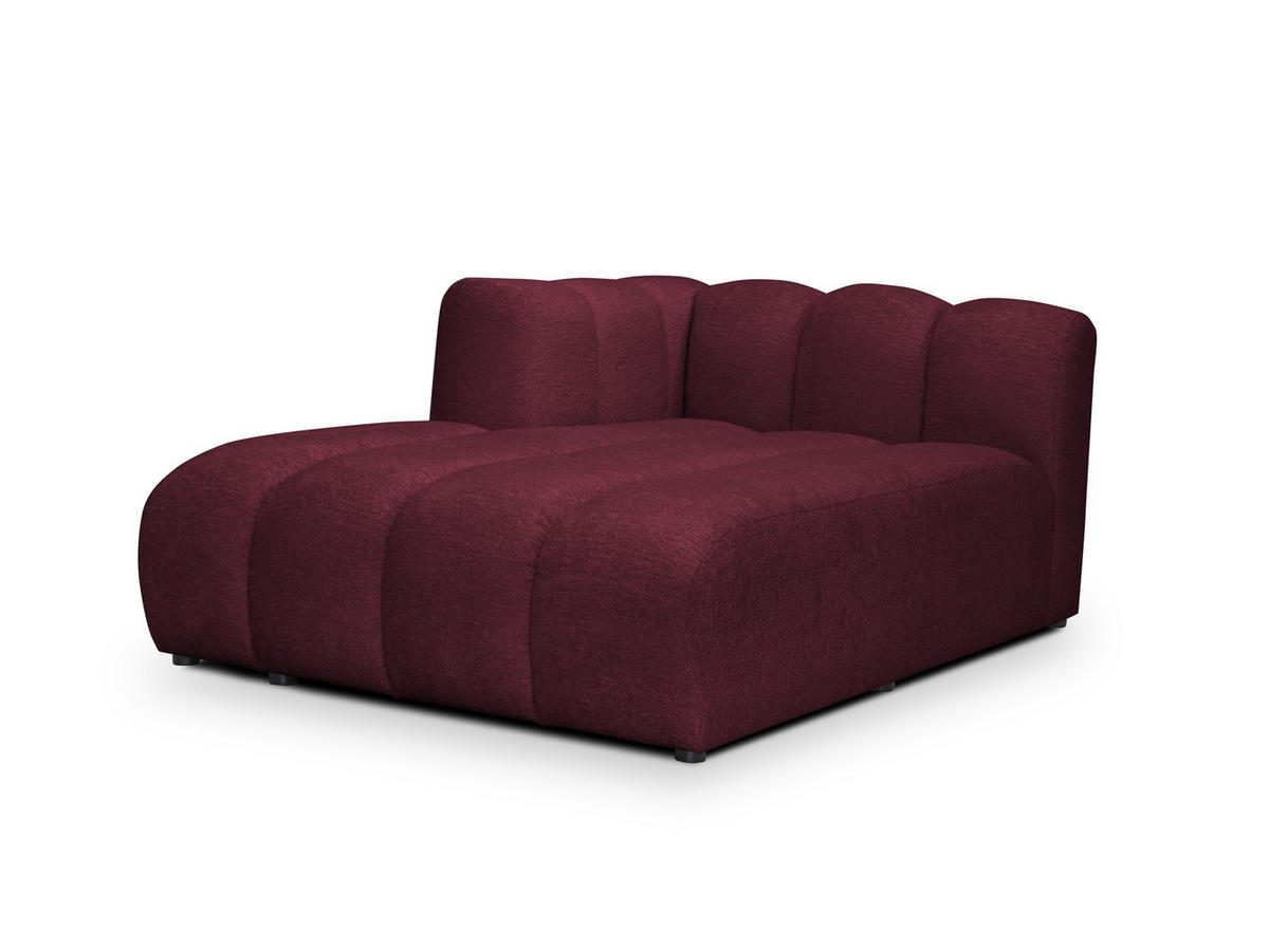 SOFAELEMENT Links Chenille Stoff Rot - Bordeaux/Schwarz, Holzwerkstoff/Kunststoff (179/70/113cm) - Makamii