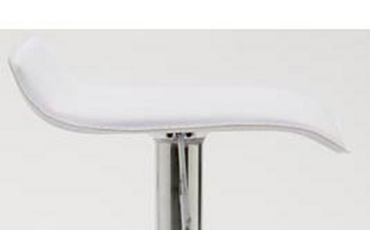 BARHOCKER 2er Set Dynasty Kunstleder chrom weiß - Schwarz/Weiß, Kunststoff/Metall (36/84/39cm) - TPFLiving