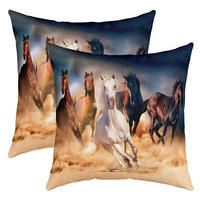 KISSENBEZÜGE 45 x 45 cm 2er Set Galoppierende Pferde - Multicolor, Textil (45/45cm)