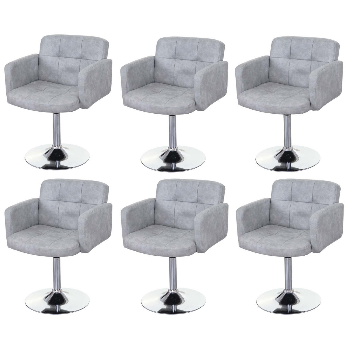 ESSZIMMERSTUHL Grau 6er-Set - Grau, Textil (60/80/55cm) - MCW