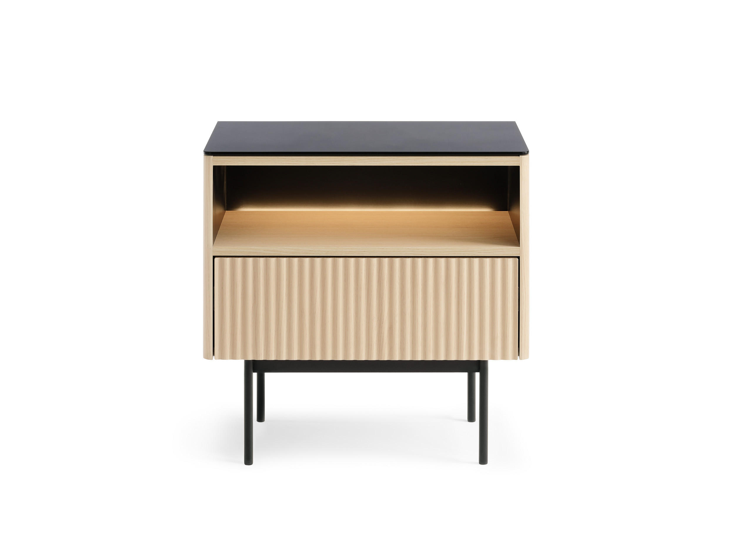 NACHTTISCH: Vicenza-Eiche, 57 x 57 x 39 cm - Eichefarben, Holzwerkstoff (57/57/39cm) - 3XE LIVING