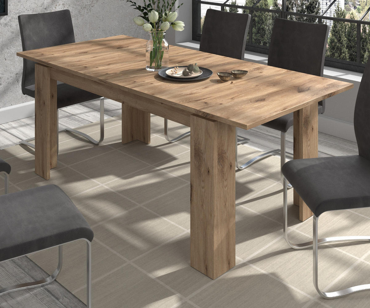 ESSTISCH Eiche 160 - 200 x 90 cm, Küchentisch ausziehbar - Eichefarben, Holzwerkstoff (160/90/76cm) - Inn.Furn