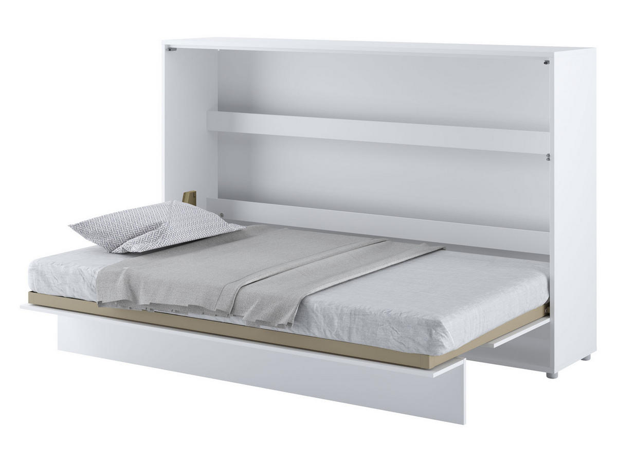 SCHRANKBETT Bed-Concept BC-05 120x200 mit LED-Lampe und LED Beleuchtung - Weiß Hochglanz/Grau, Holz/Holzwerkstoff (120/200cm) - MIRJAN24