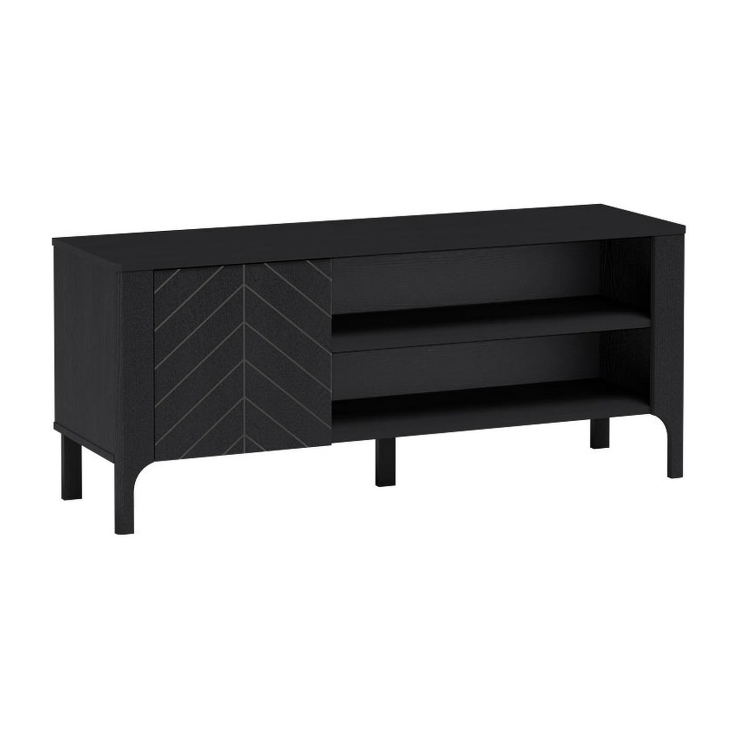 Koseto Tv-Lowboard Schwarz 135x57x40.5 cm