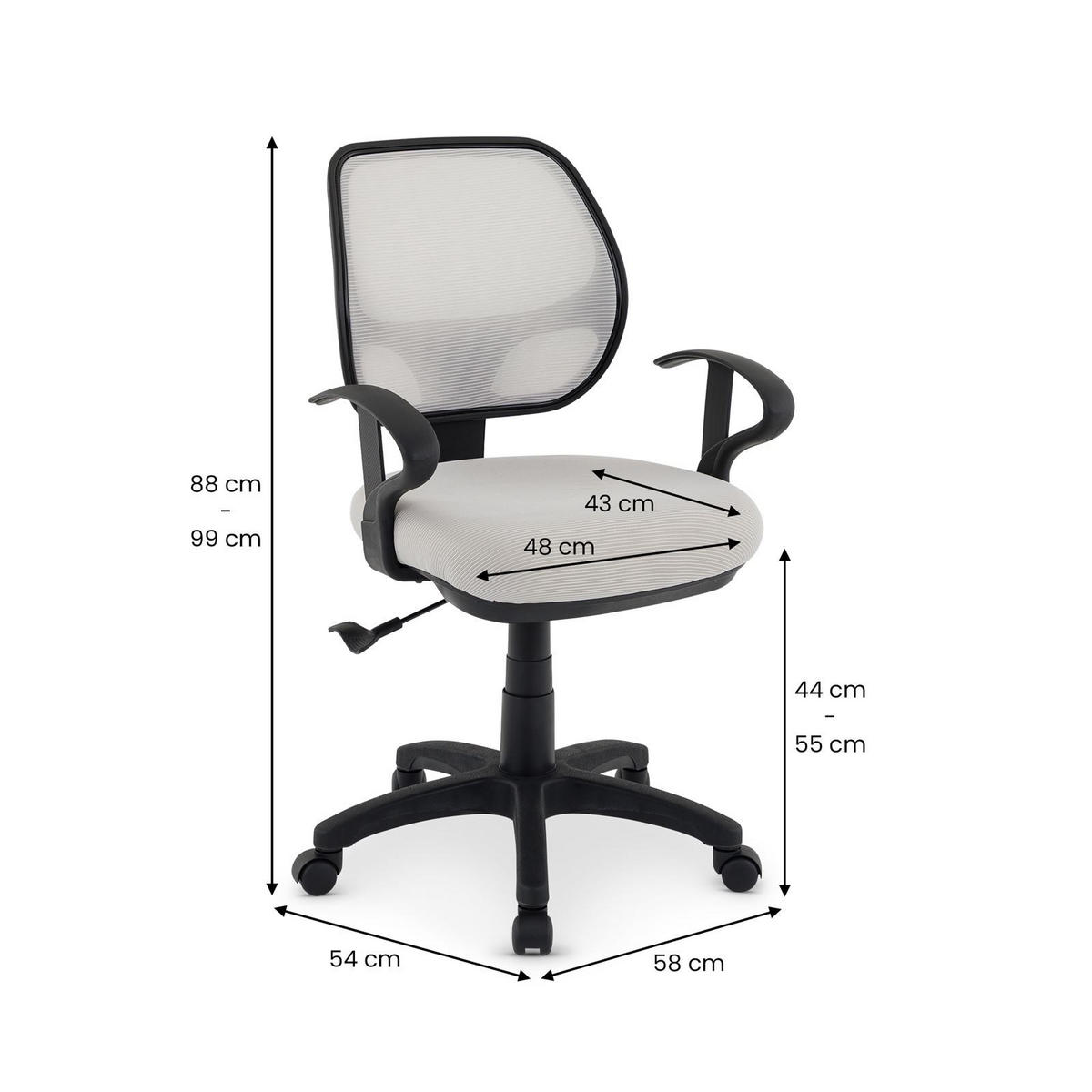 KINDERDREHSTUHL COOL-1 HELLGRAU - Hellgrau, Textil (58/97/58cm) - IDIMEX