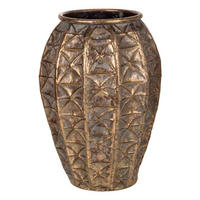 VASE aus Metall, golden, 27x37cm - Goldfarben, Metall (36.5cm) - Wanderlust