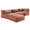GARTENSOFA 3-tlg., Terrakotta - Pink, Textil - Oviala