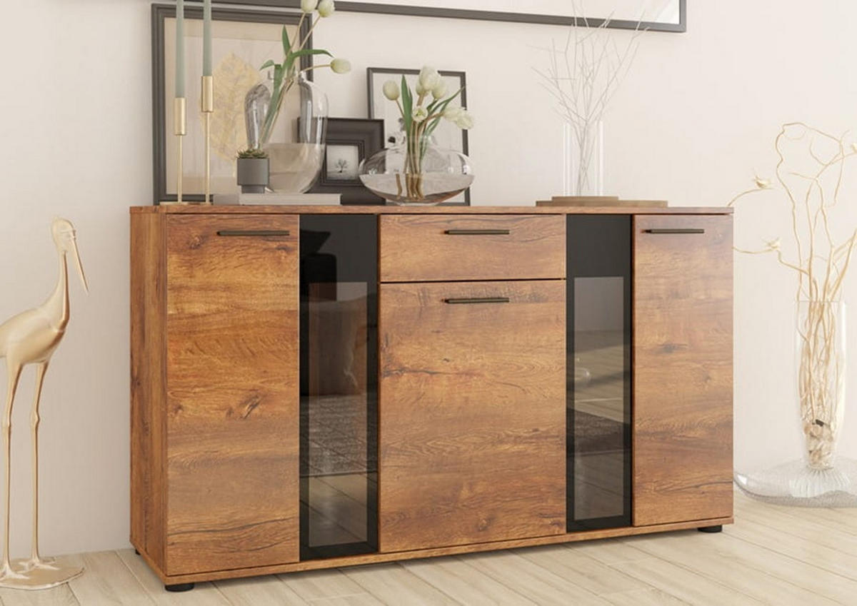 SIDEBOARD CERES LED - Dunkelbraun, Holzwerkstoff (140/80/40cm) - Meblini