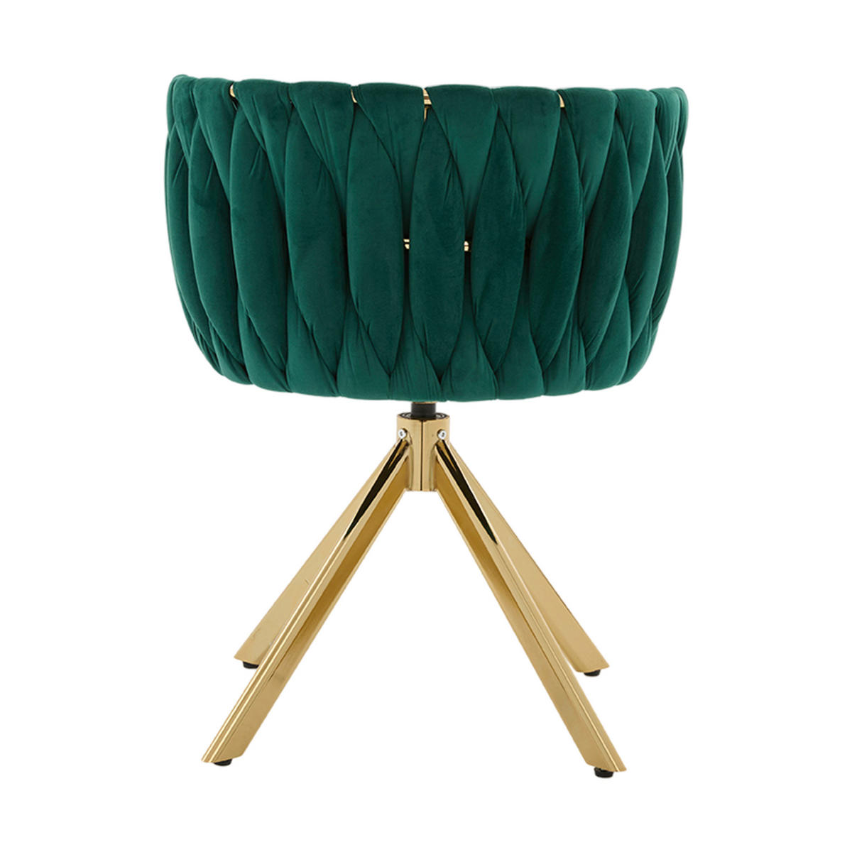 ARMLEHNSTUHL(SET à 2 Stück) mit Metallgestell - ergonomische Rückenlehne und 180° Schwenkfunktion - Smaragdgrün - Dunkelgrün, Textil/Metall (50/70/56cm) - KOMHTOM