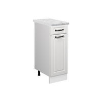 SCHUBLADENUNTERSCHRANK R-Line Weiß Landhaus 30 cm AP Marmor - Weiß, Holzwerkstoff (30/81.6/60cm) - Vicco