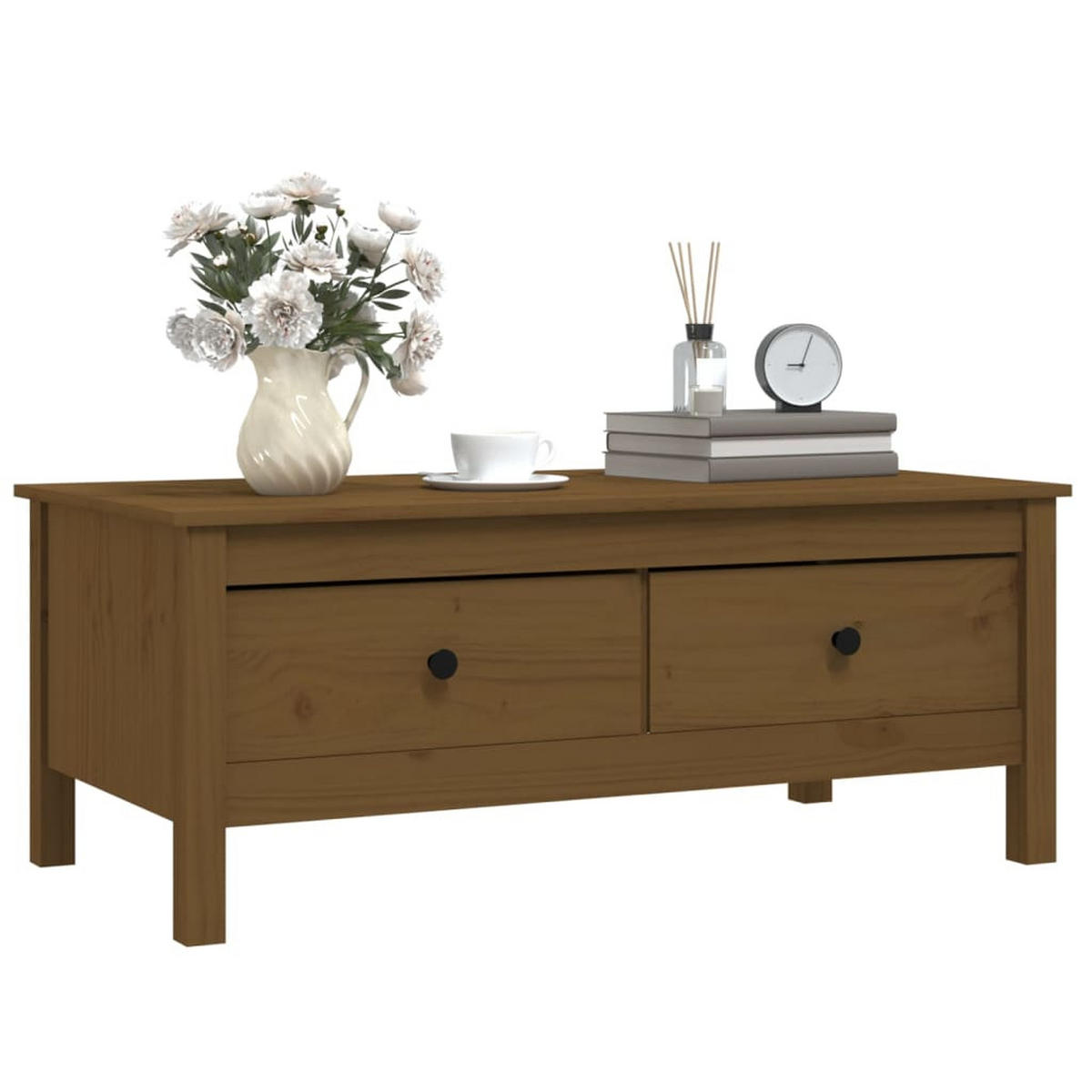 COUCHTISCH Honigbraun 100x50x40 cm Massivholz Kiefer - Braun, Holz (100/50/40cm) - furnicato