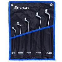 DOPPELRINGSCHLÜSSELSATZ, inklusive Rolltasche mit Ösen,schwarz - Schwarz, Metall (37/27/7cm) - tectake