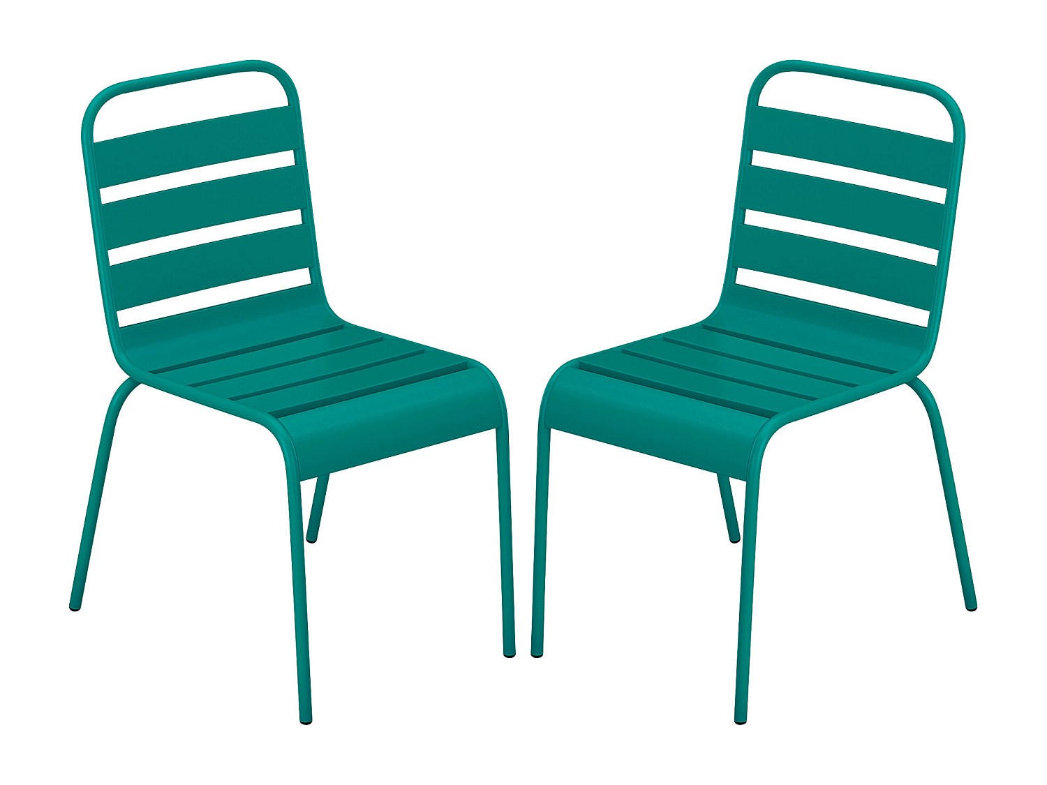 GARTENSTUHL - 47.5cm x 59cm - Stahl - blaugrün - MIRMANDE - Türkis, Metall (47.5/79/59cm) - Vente-Unique