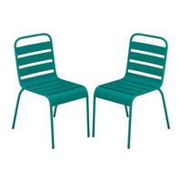 GARTENSTUHL - 47.5cm x 59cm - Stahl - blaugrün - MIRMANDE - Türkis, Metall (47.5/79/59cm) - Vente-Unique
