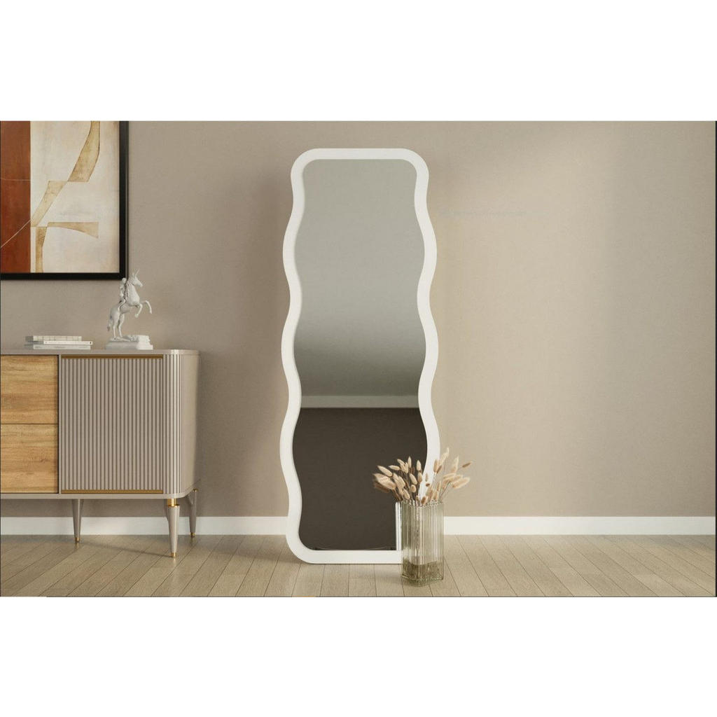 Thumbnail - Ibonto Ganzkörperspiegel, Weiß, Holzwerkstoff, 50x160x2 cm, Spiegel, Standspiegel