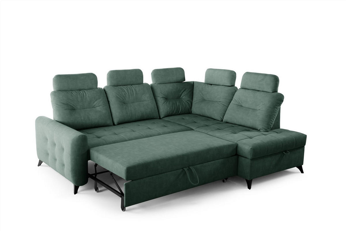 ECKSOFA Wendie - Grün, Holzwerkstoff/Textil (250/200cm) - Fun Möbel