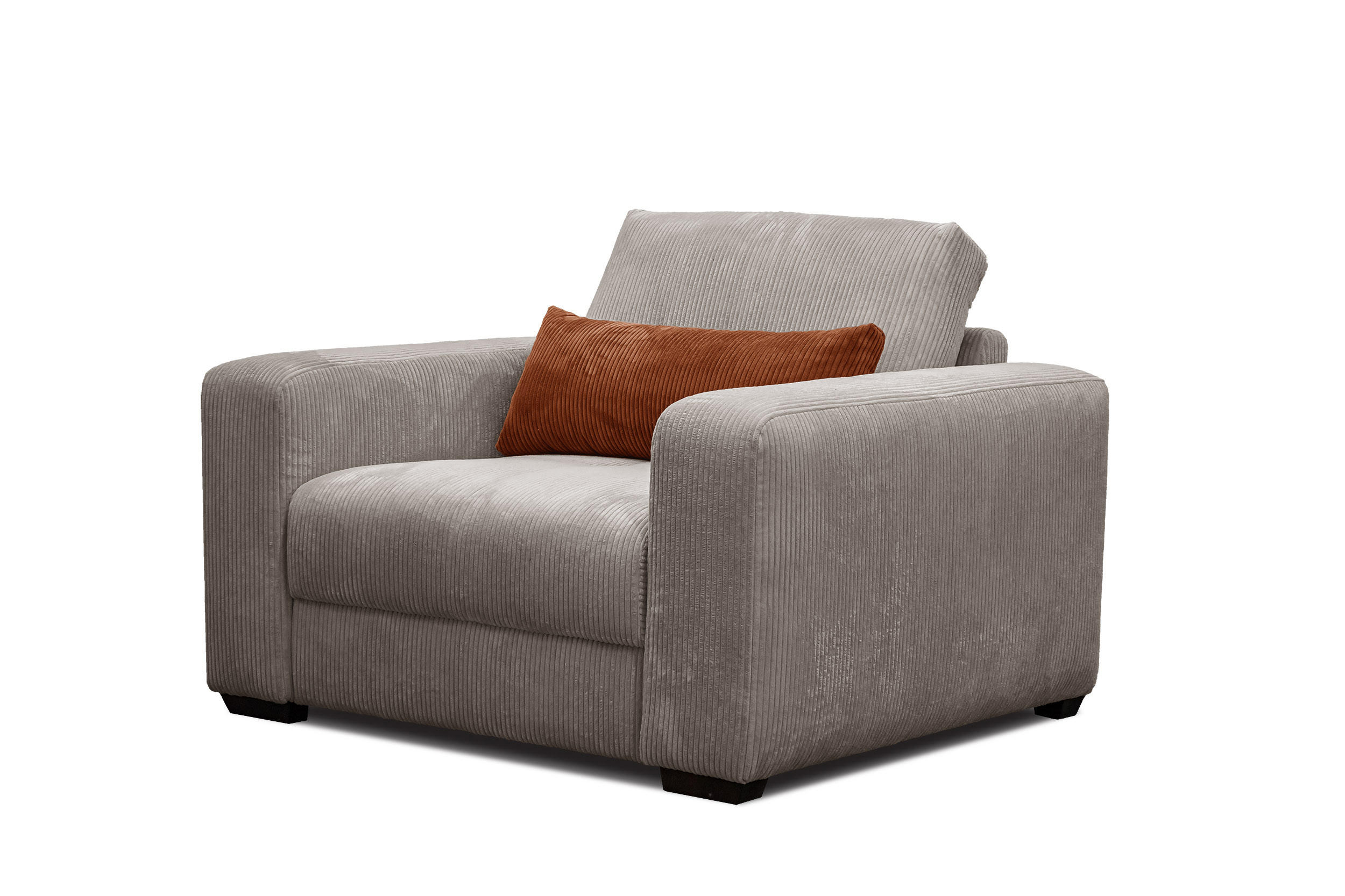 SESSEL OLI in Cordstoff taupe - Taupe, Holz/Textil (130/91/108cm) - Courtois Laville
