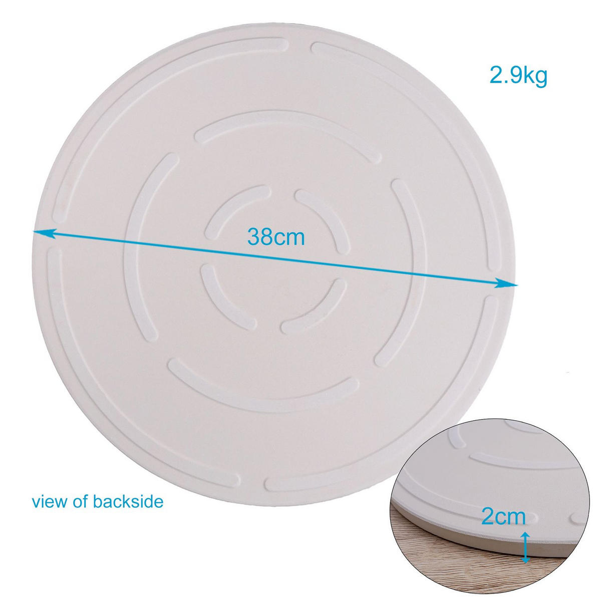 PIZZASTEIN für Grill und Backofen - Beige, Keramik (38/38/2cm) - Intirilife